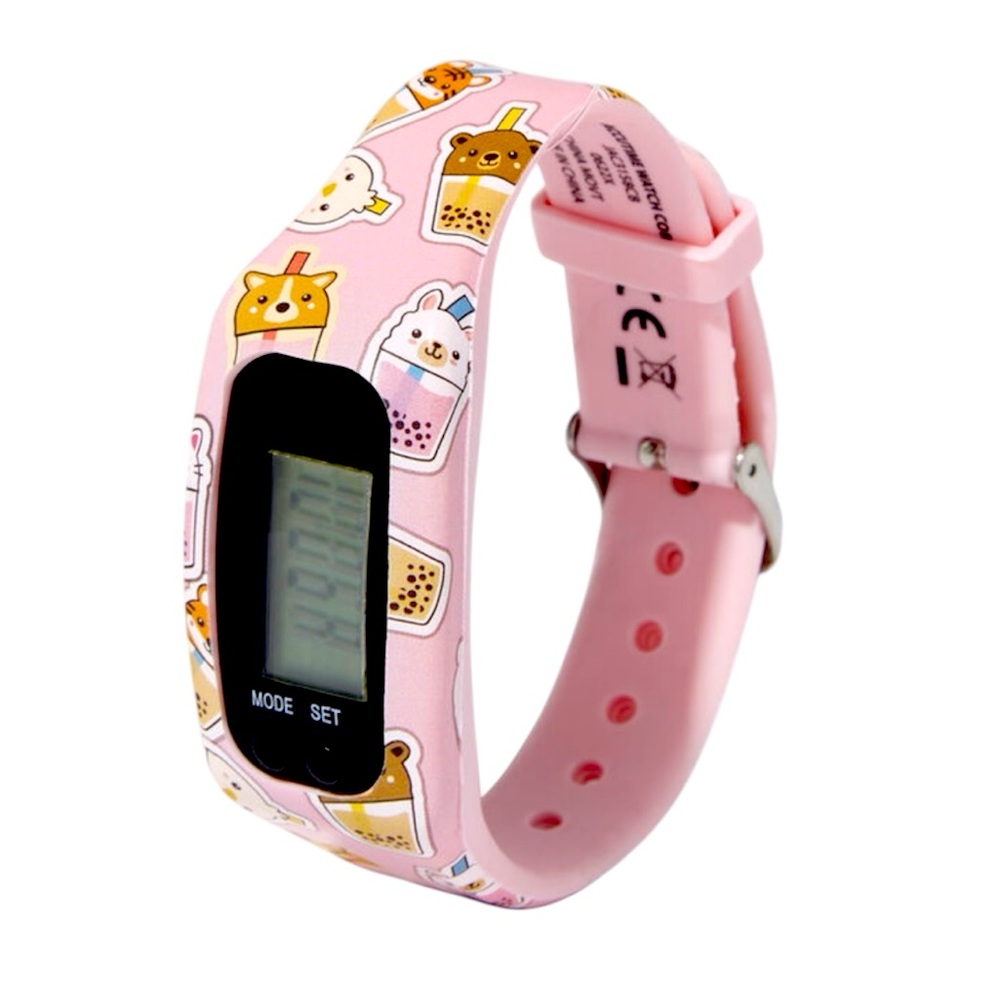 Bubble Tea Critters Pink Active LED Watch - NWT